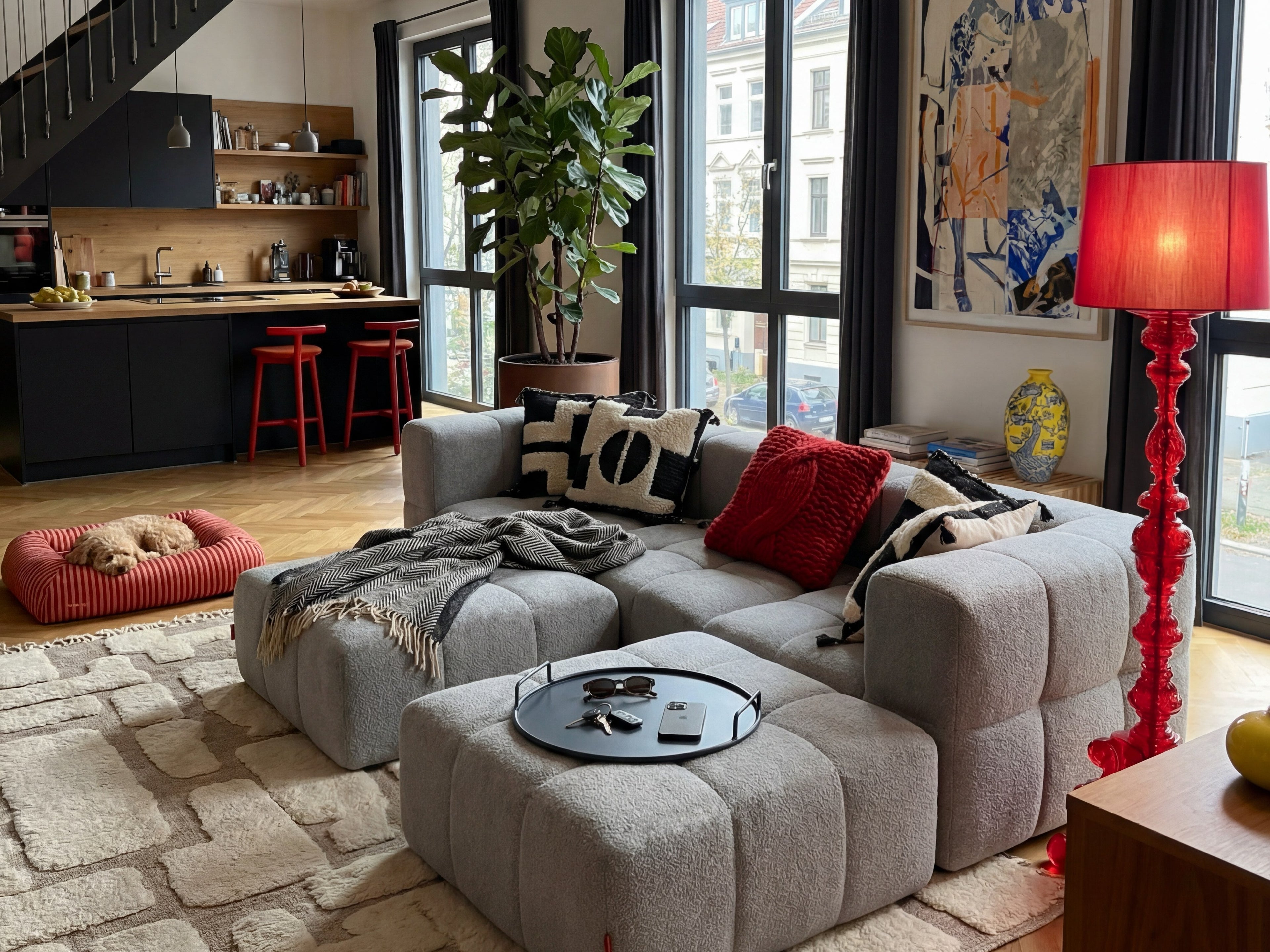 5 Teiliges Modulares Sofa – Grau