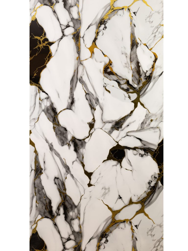 Anthrazit-goldener Marmor – Graue Marmor-PVC-Fliese mit Gold