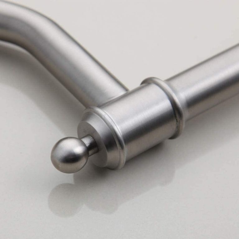 Küchenarmatur, gebürstete Silberoberfläche, 360° drehbar, 2 Auslaufarten, modernes Design