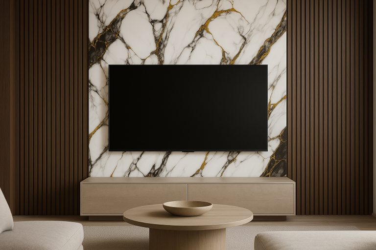 Anthrazit-goldener Marmor – Graue Marmor-PVC-Fliese mit Gold