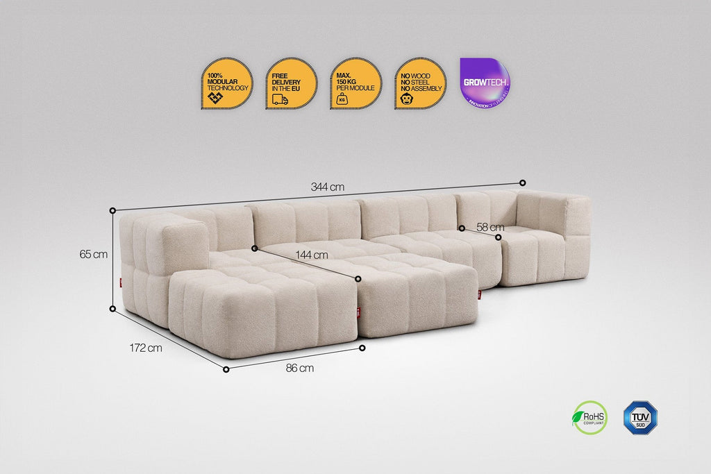 6 Teiliges Modulares Sofa – Beige