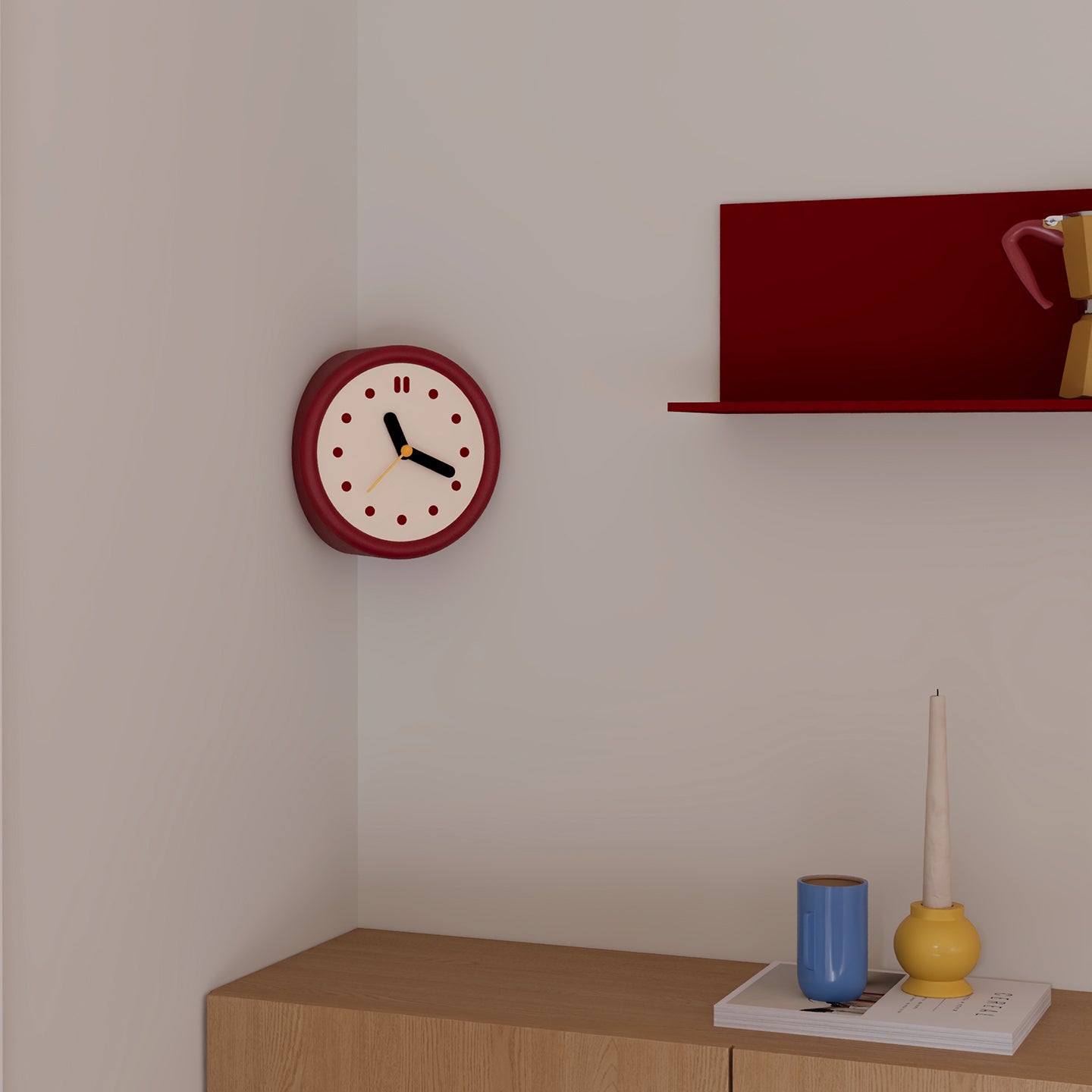 Zeitschaltuhr in der roten Ecke