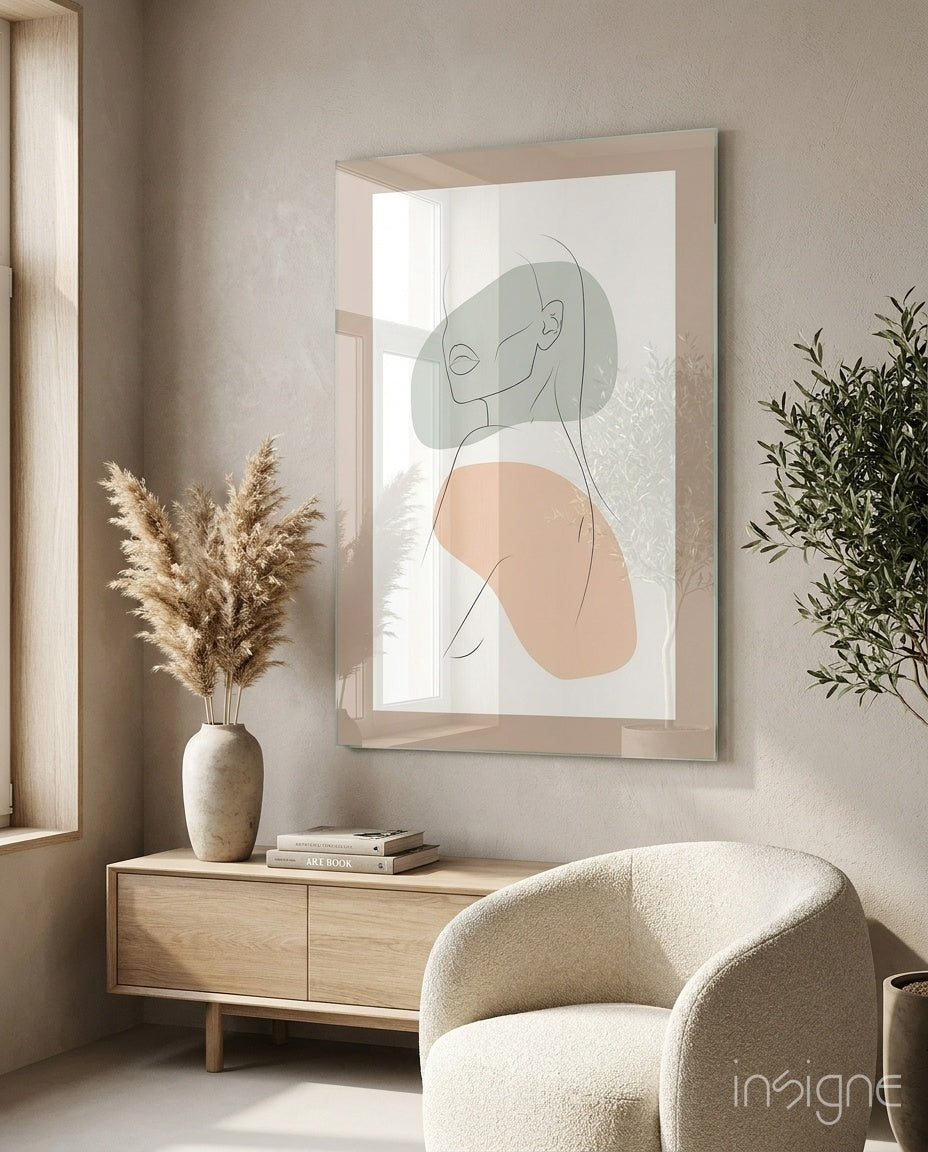 Abstract Shapes Glass Wall Art