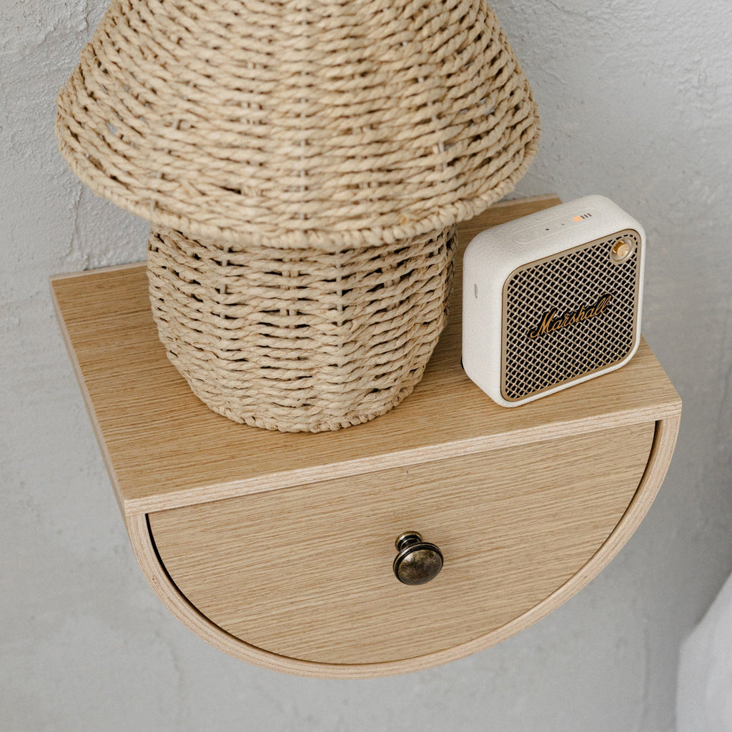 Wooden minimalist wall drawer shelf, Bedroom nightstand drawer