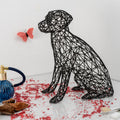 Elegant Labrador Wire Art Sculpture – Modern Decor in Black or White