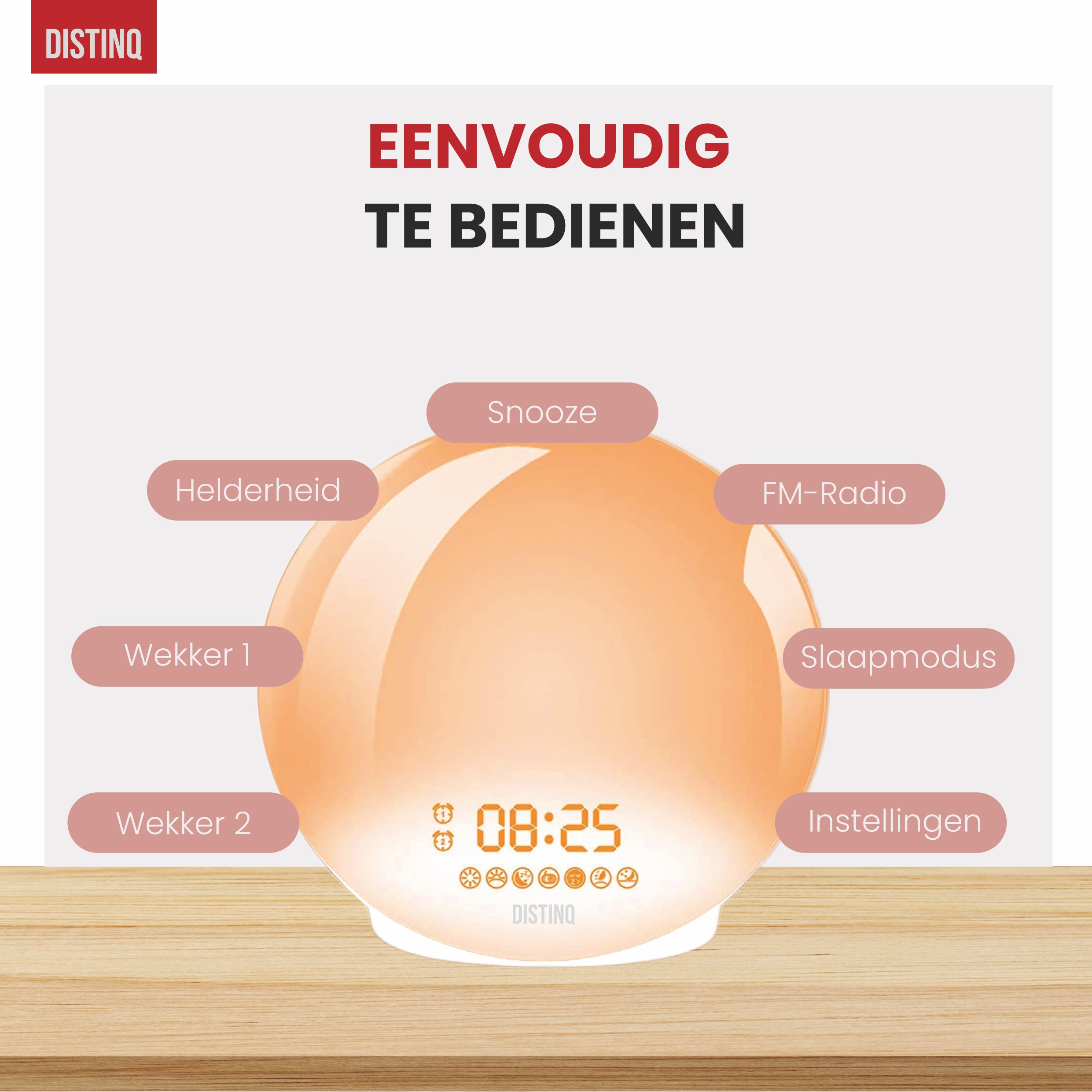 DistinQ Wecklicht WLAN Weiß