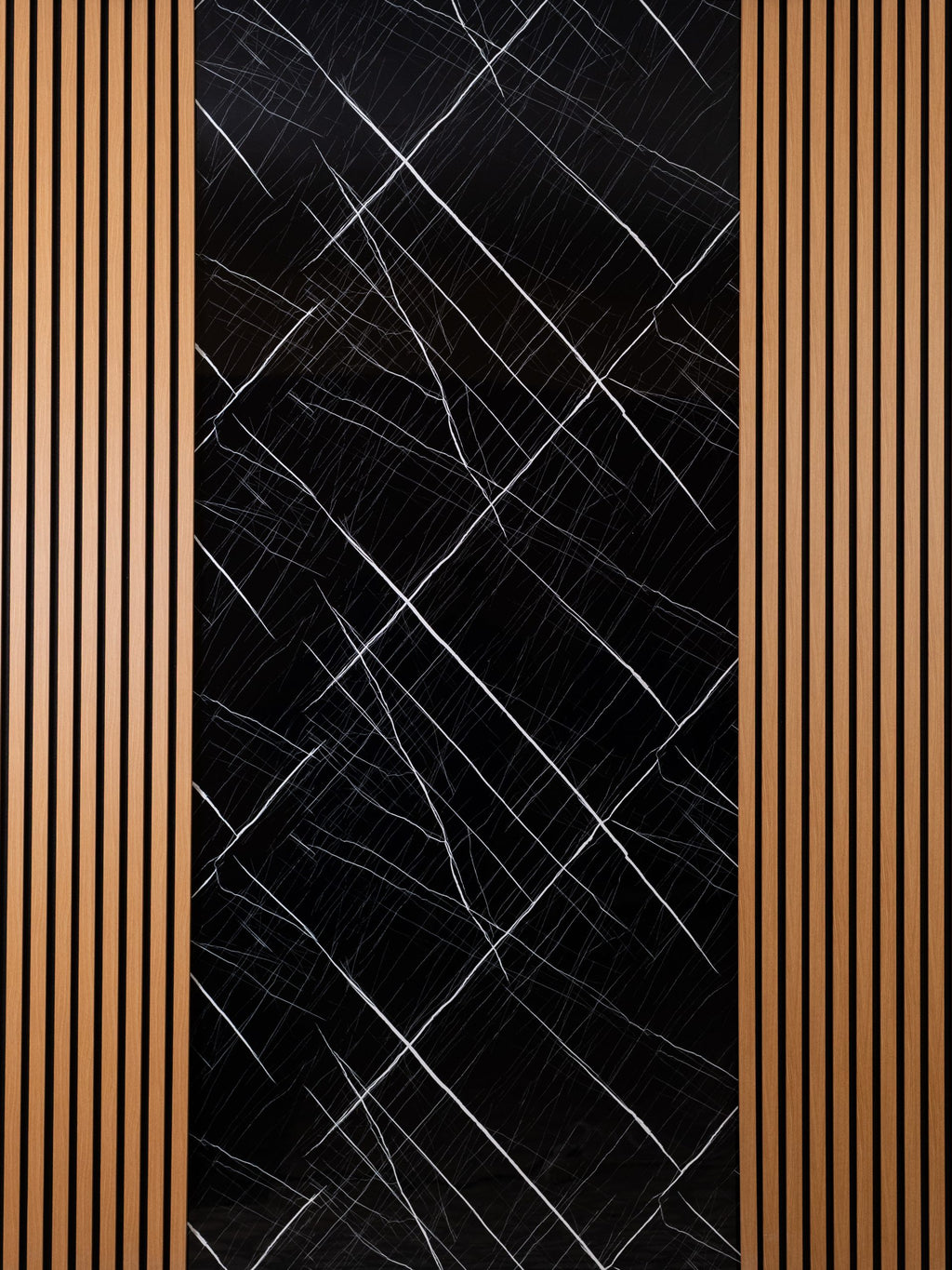 Midnight Luxe Shine Marmor – Schwarz-weiße Marmor-PVC-Fliese