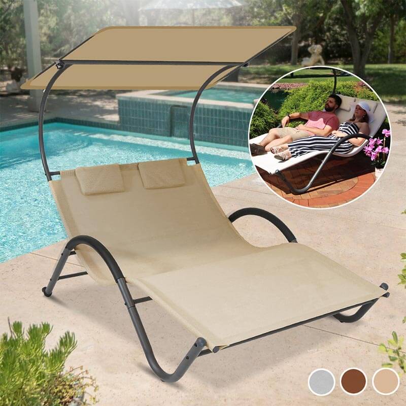 Deluxe-Sonnenliege für 2 Personen in 3 Farben – Beige