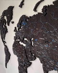 Colored Wooden World Map​ Heban 4