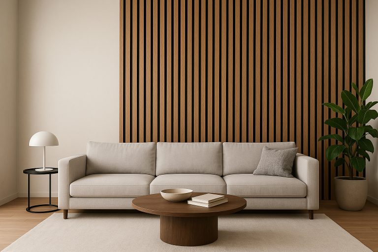 Sky Oak Ribbed – Moderne, schallabsorbierende Rippenplatte in Eichenoptik